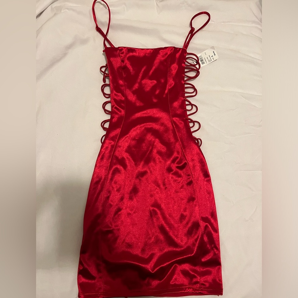 Windsor Red Satin Dress (SMALL)
